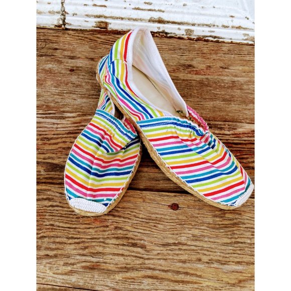 Vintage rainbow Espadrilles Slip on Casual Shoes 9W - Picture 6 of 10